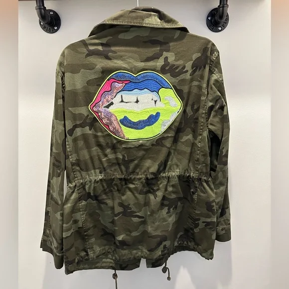 Aqua Camo Jacket with patch sz M